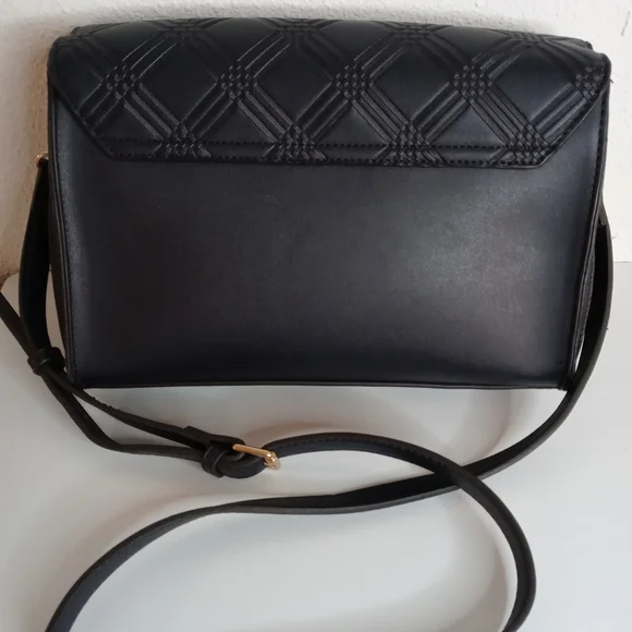 Navy Three Pocket Faux Leather Crossbody Purse - Picture 3 of 11